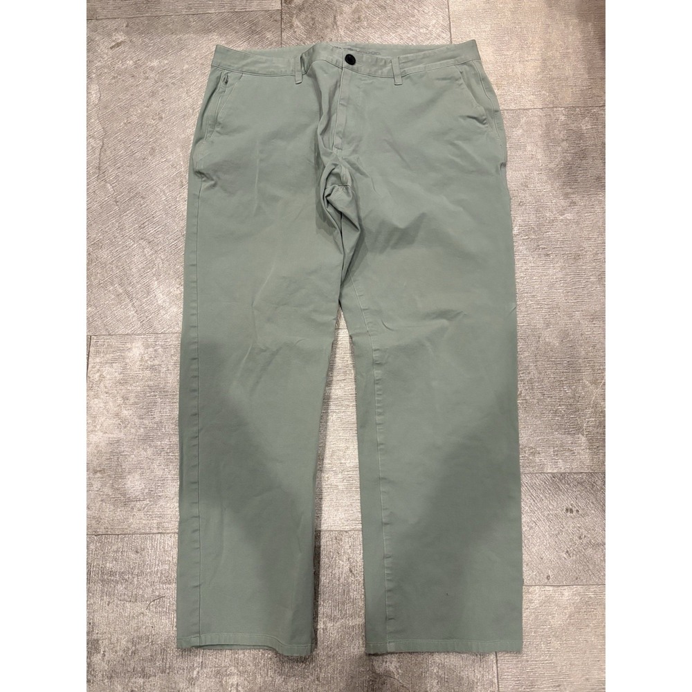 True Classic Straight Fit Chino Pants Men's 38x32 Sage Green Stretch Casual Golf